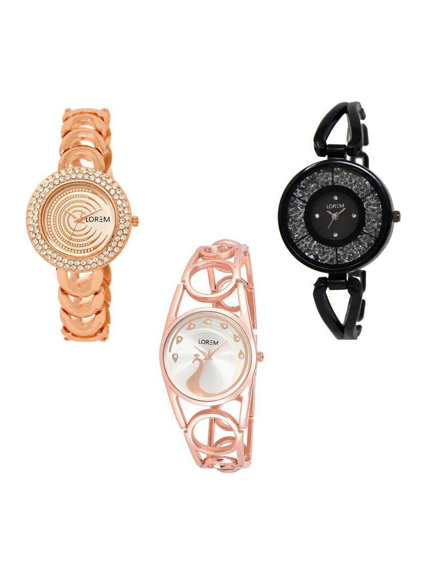 set of 3 round dial analog watch combo -(lk202-211-232) - 15682963 - Zoom Image - 0
