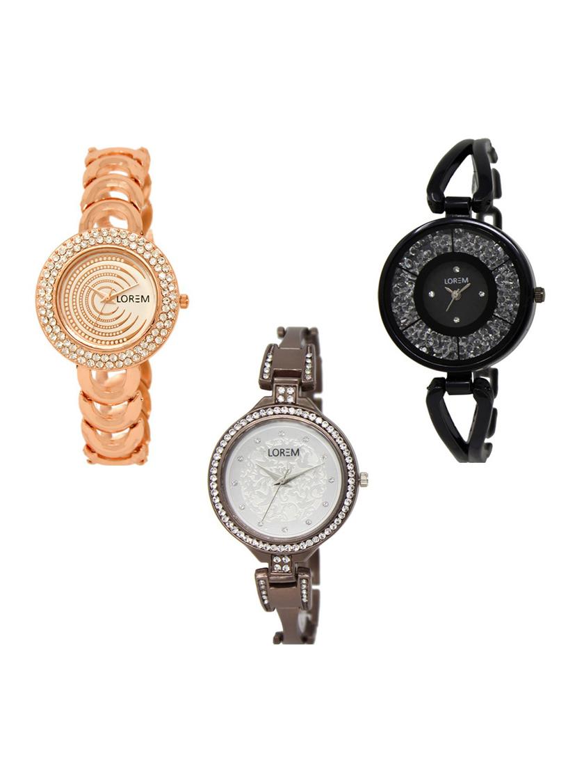 set of 3 round dial analog watch combo -(lk202-211-236) - 15682966 - Zoom Image - 0