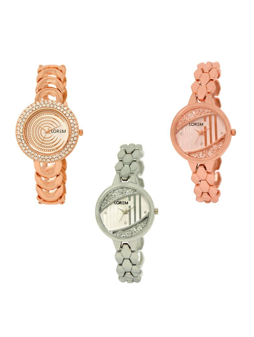 set of 3 round dial analog watch combo -(lk202-222-223) - 15683132 -  Zoom Image - 0