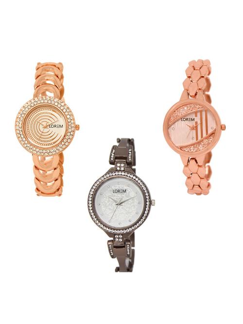 set of 3 round dial analog watch combo -(lk202-222-236) - 15683141 -  Standard Image - 0