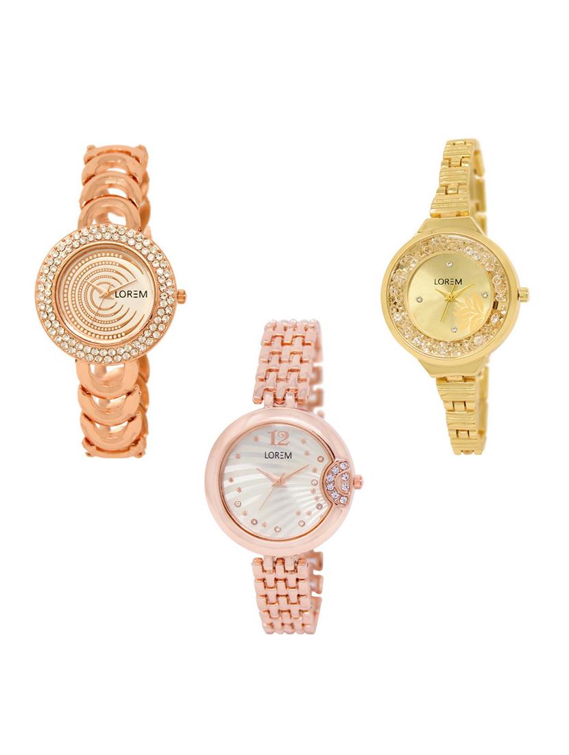 set of 3 round dial analog watch combo -(lk202-224-228) - 15683162 -  Zoom Image - 0