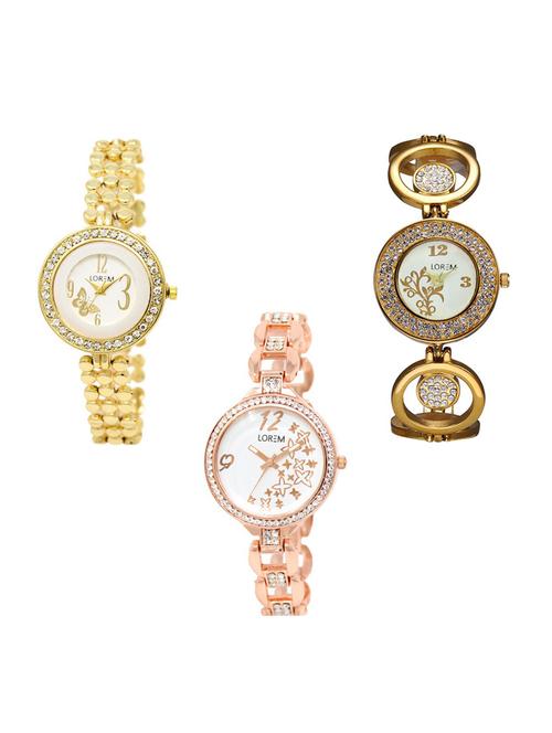 set of 3 round dial analog watch combo -(lk203-204-210) - 15683286 - Standard Image - 0