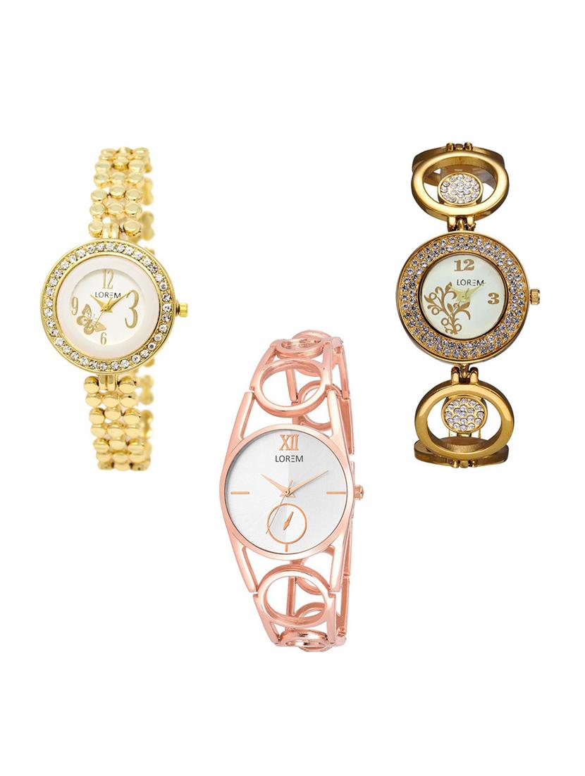 set of 3 round dial analog watch combo -(lk203-204-213) - 15683289 -  Zoom Image - 0