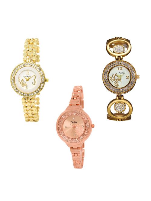 set of 3 round dial analog watch combo -(lk203-204-225) - 15683299 -  Standard Image - 0