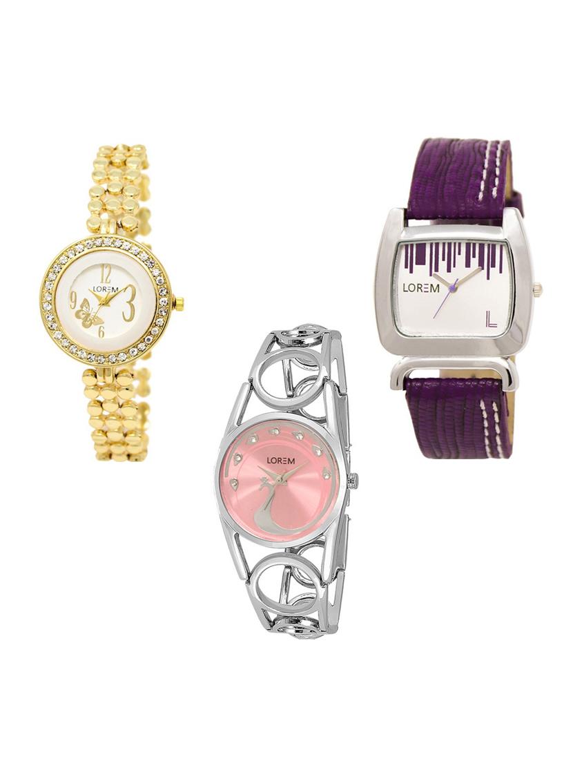 set of 3 round dial analog watch combo -(lk203-207-233) - 15683403 - Zoom Image - 0