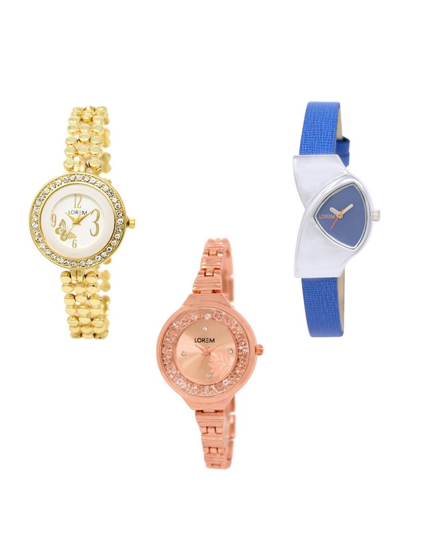 set of 3 round dial analog watch combo -(lk203-208-225) - 15683426 - Zoom Image - 0