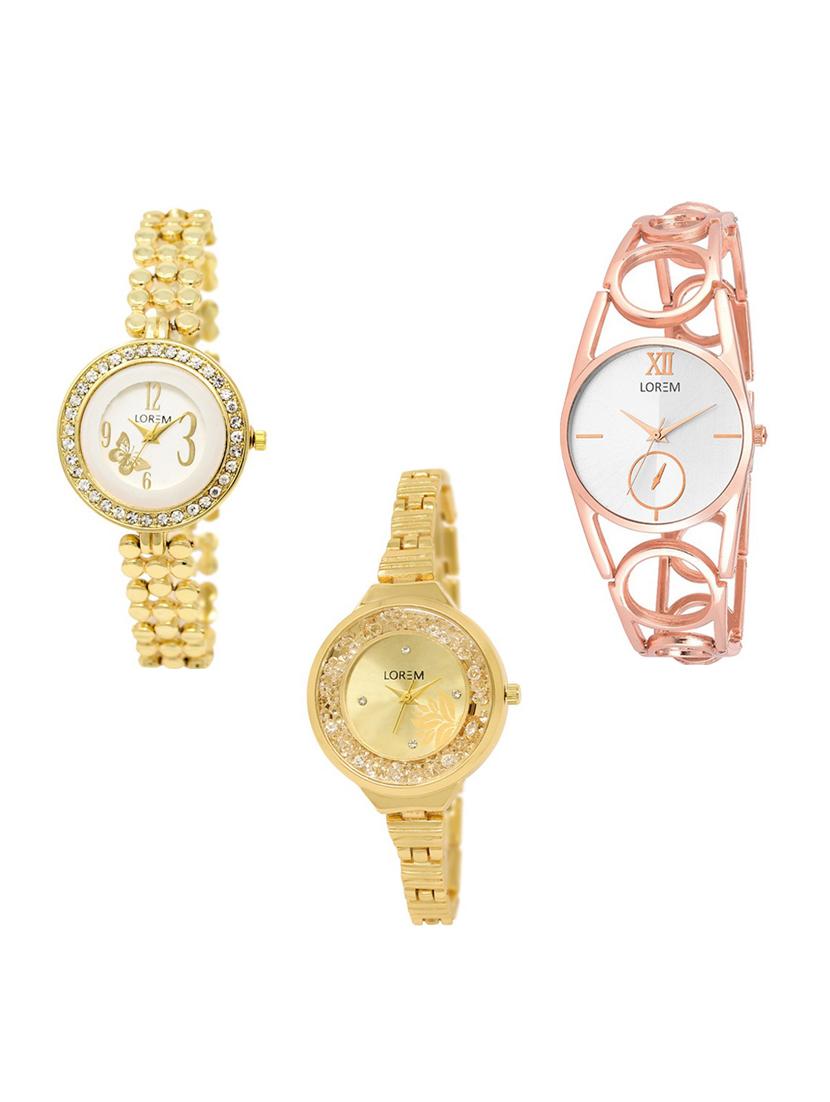 set of 3 round dial analog watch combo -(lk203-213-224) - 15683542 -  Zoom Image - 0