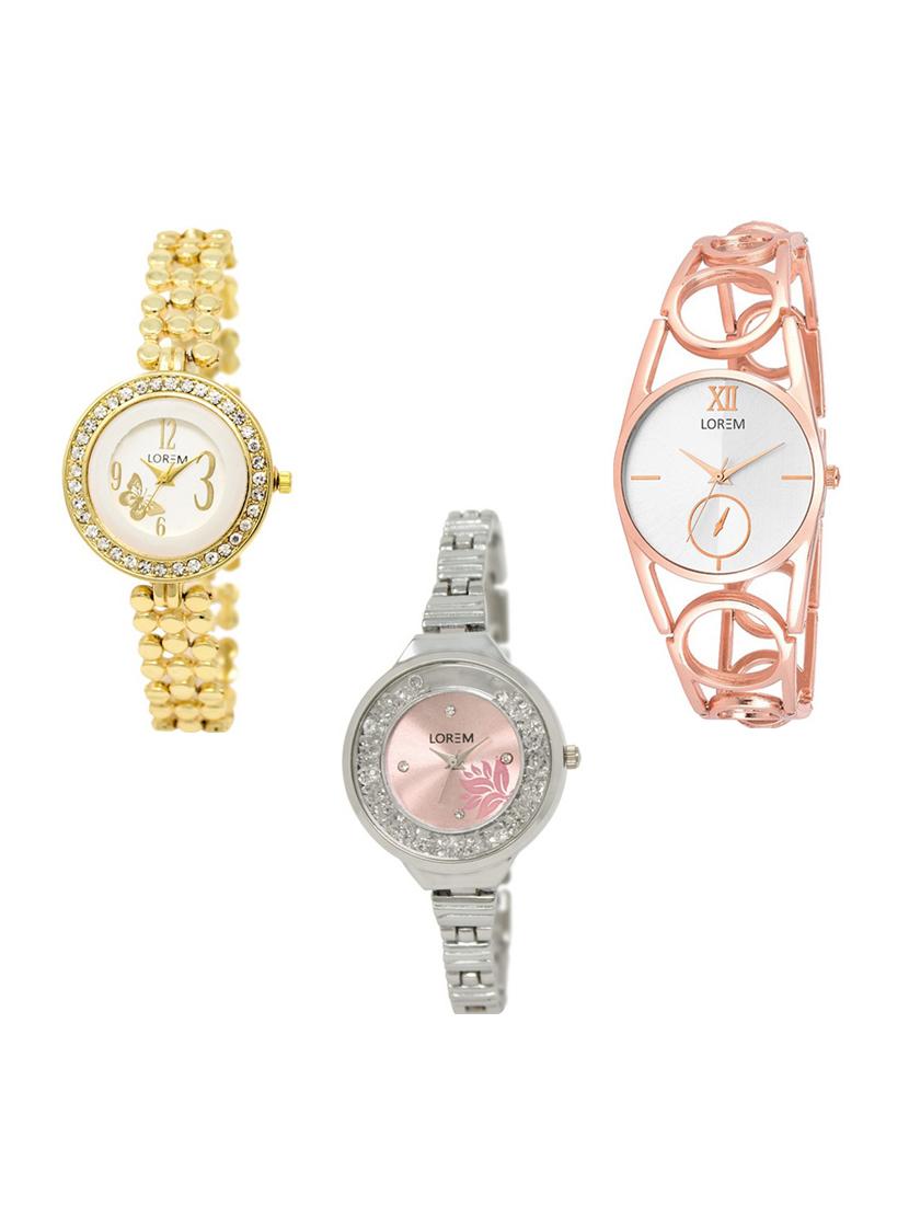 set of 3 round dial analog watch combo -(lk203-213-226) - 15683543 - Zoom Image - 0