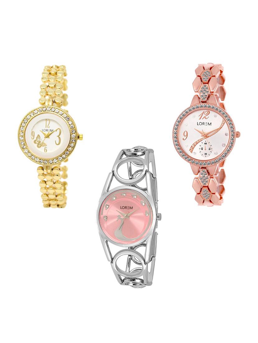 set of 3 round dial analog watch combo -(lk203-215-233) - 15683564 - Zoom Image - 0