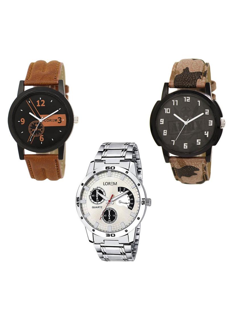 round dial analog watch set of 3 - 15683593 - Zoom Image - 0