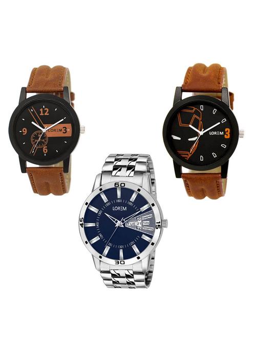 set of 3 round dial analog watch (lk-01-04-102) - 15683600 -  Standard Image - 0