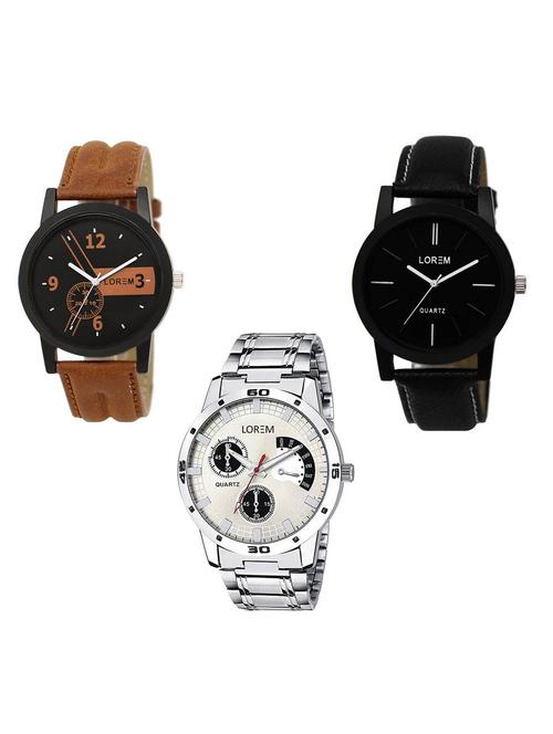 set of 3 analog watch combo -(lk-01-05-101) - 15683605 - Standard Image - 0