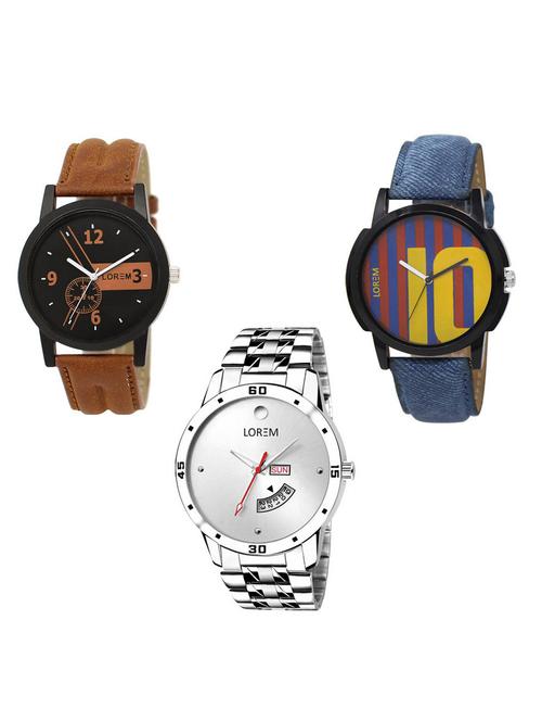 set of 3 analog watch combo -(lk-01-10-103) - 15683635 - Standard Image - 0