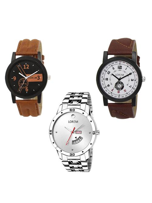 set of 3 analog watch combo -(lk-01-11-103) - 15683640 - Standard Image - 0