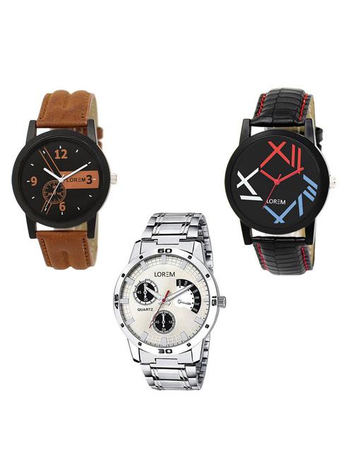 set of 3 analog watch combo -(lk-01-12-101) - 15683642 - Standard Image - 0