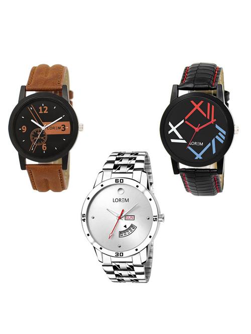 set of 3 analog watch combo -(lk-01-12-103) - 15683645 - Standard Image - 0