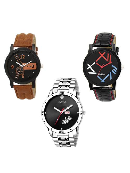 set of 3 analog watch combo -(lk-01-12-104) - 15683646 -  Standard Image - 0