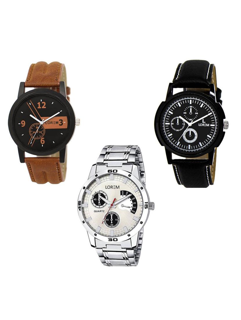 set of 3 analog watch combo -(lk-01-13-101) - 15683647 -  Zoom Image - 0