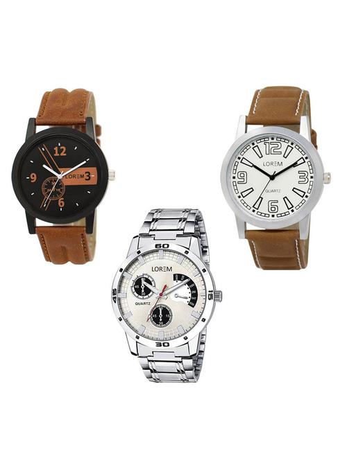 set of 3 analog watch combo -(lk-01-15-101) - 15683658 - Standard Image - 0