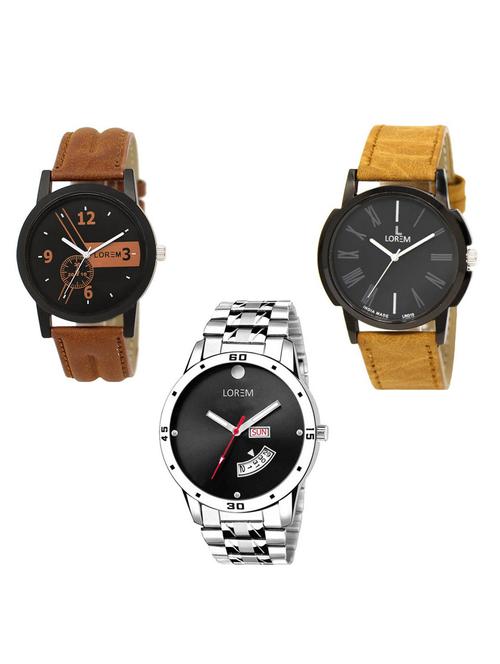 set of 3 analog watch combo -(lk-01-19-104) - 15683688 - Standard Image - 0