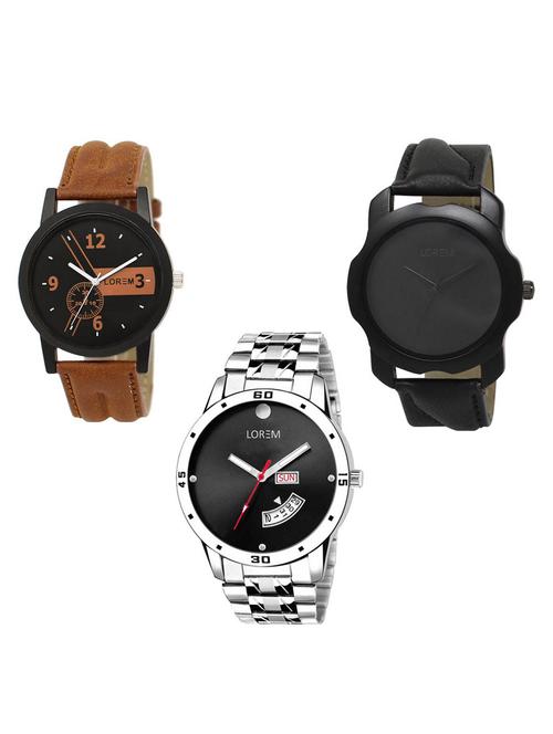 set of 3 analog watch combo -(lk-01-22-104) - 15683706 - Standard Image - 0