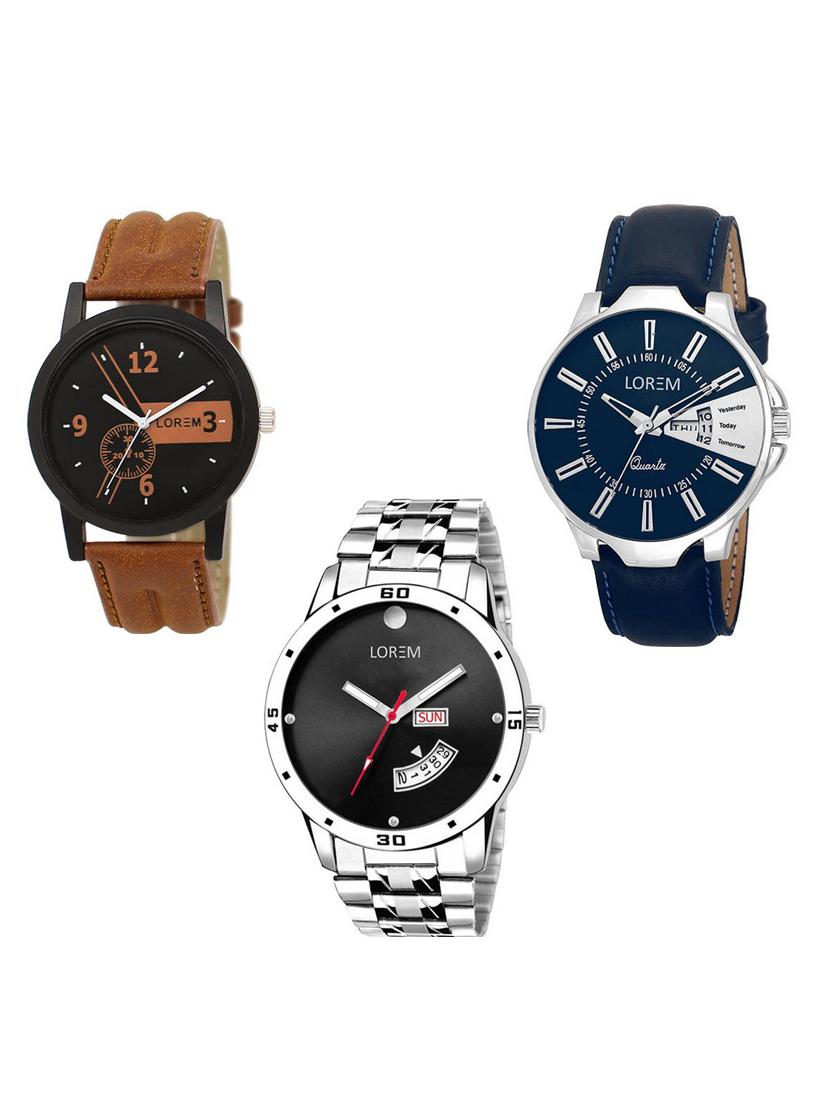 set of 3 analog watch combo -(lk-01-23-104) - 15683712 -  Zoom Image - 0