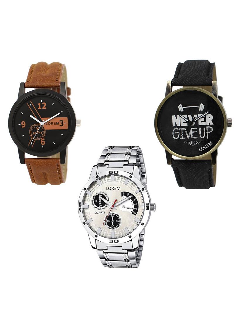 set of 3 analog watch combo -(lk-01-27-101) - 15683730 -  Zoom Image - 0