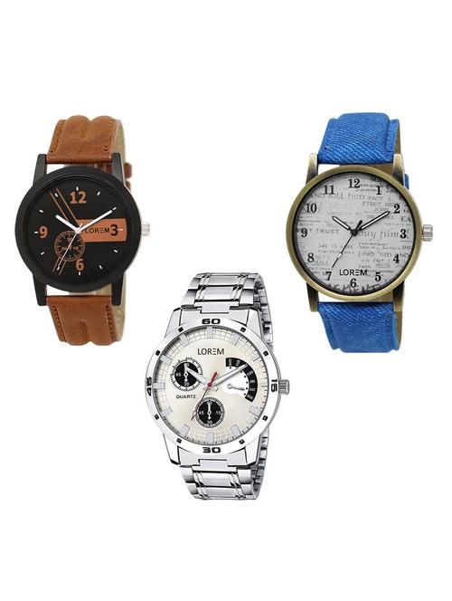 set of 3 analog watch combo -(lk-01-28-101) - 15683736 -  Standard Image - 0