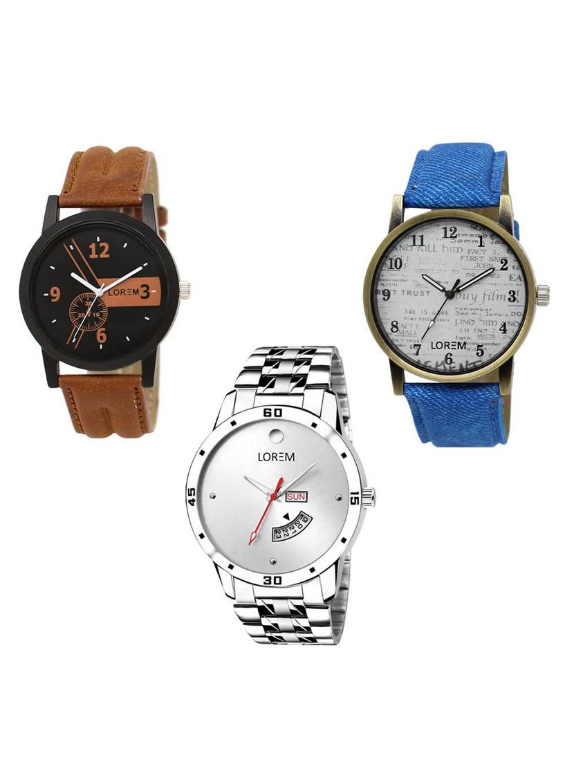 set of 3 analog watch combo -(lk-01-28-103) - 15683738 -  Zoom Image - 0