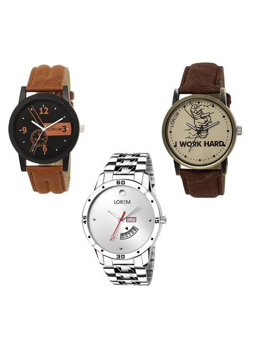 set of 3 analog watch combo -(lk-01-29-103) - 15683744 - Standard Image - 0