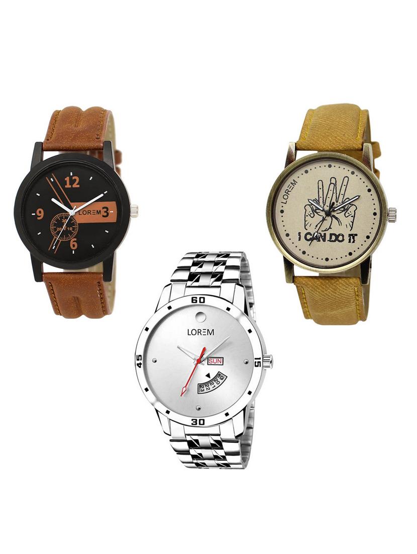 set of 3 analog watch combo -(lk-01-30-103) - 15683750 - Zoom Image - 0