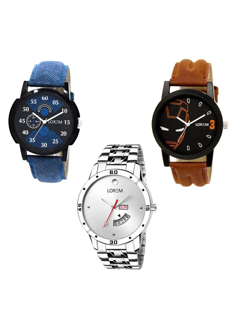 set of 3 analog watch combo -(lk-02-04-103) - 15683795 -  Zoom Image - 0