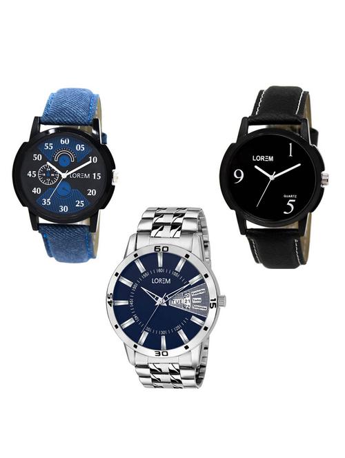 set of 3 analog watch combo -(lk-02-06-102) - 15683805 - Standard Image - 0