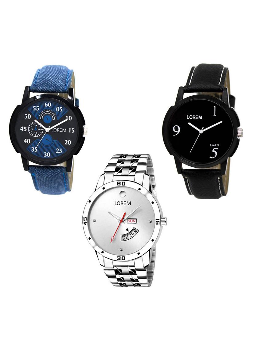 set of 3 analog watch combo -(lk-02-06-103) - 15683807 -  Zoom Image - 0