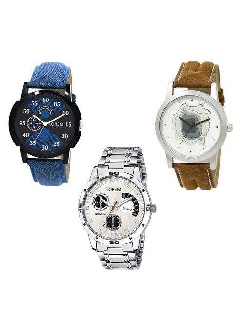 set of 3 analog watch combo -(lk-02-09-101) - 15683820 -  Standard Image - 0
