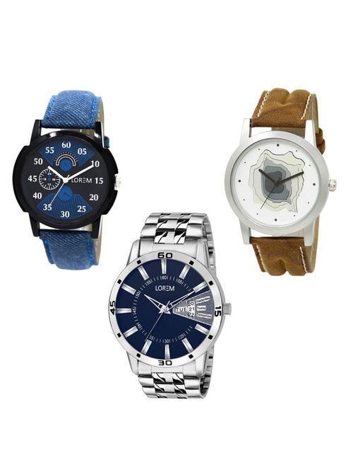 set of 3 analog watch combo -(lk-02-09-102) - 15683822 - Standard Image - 0