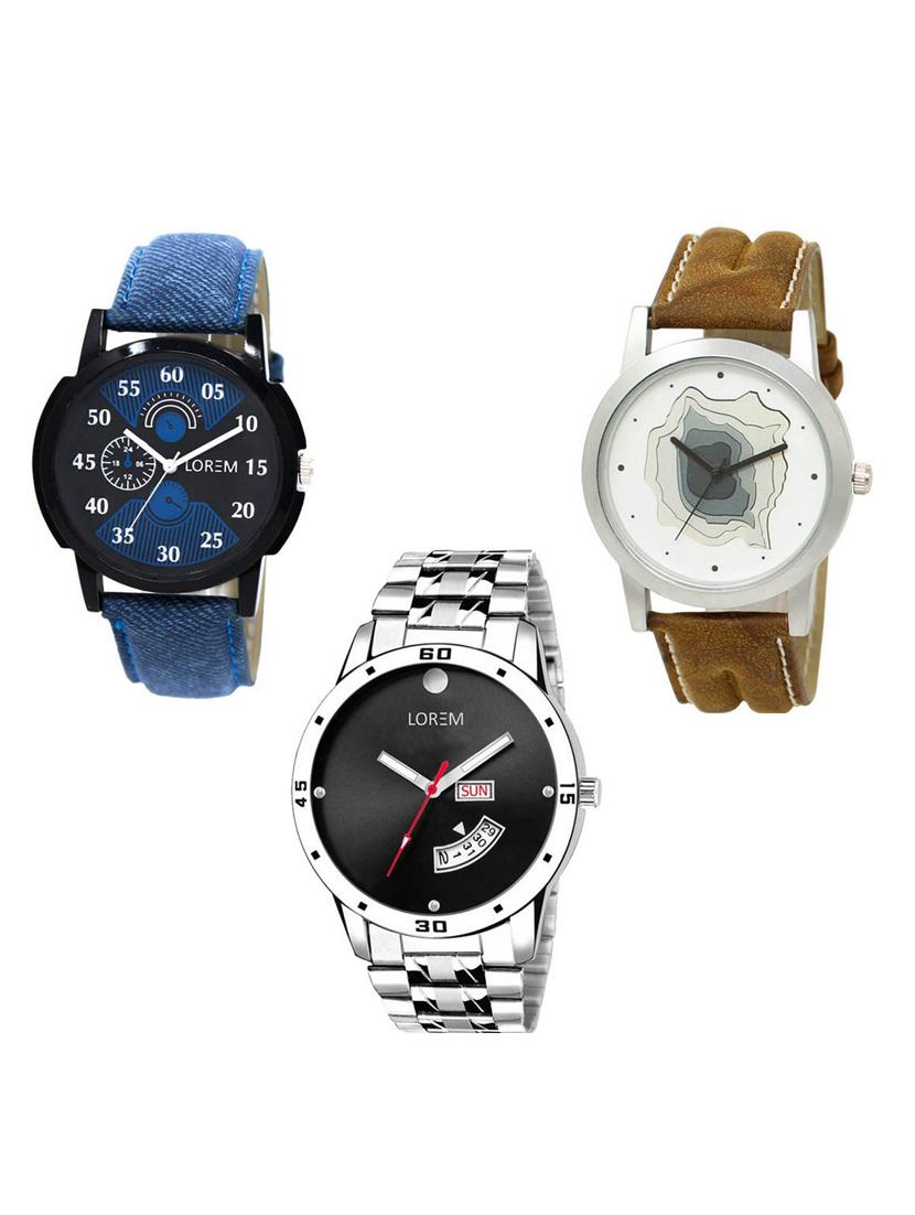 set of 3 analog watch combo -(lk-02-09-104) - 15683824 -  Zoom Image - 0