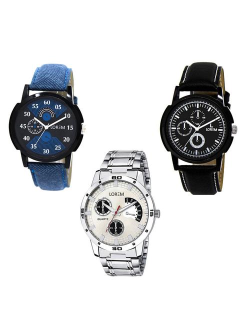 set of 3 analog watch combo -(lk-02-13-101) - 15683846 -  Standard Image - 0