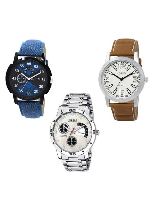 set of 3 analog watch combo -(lk-02-15-101) - 15683882 - Standard Image - 0