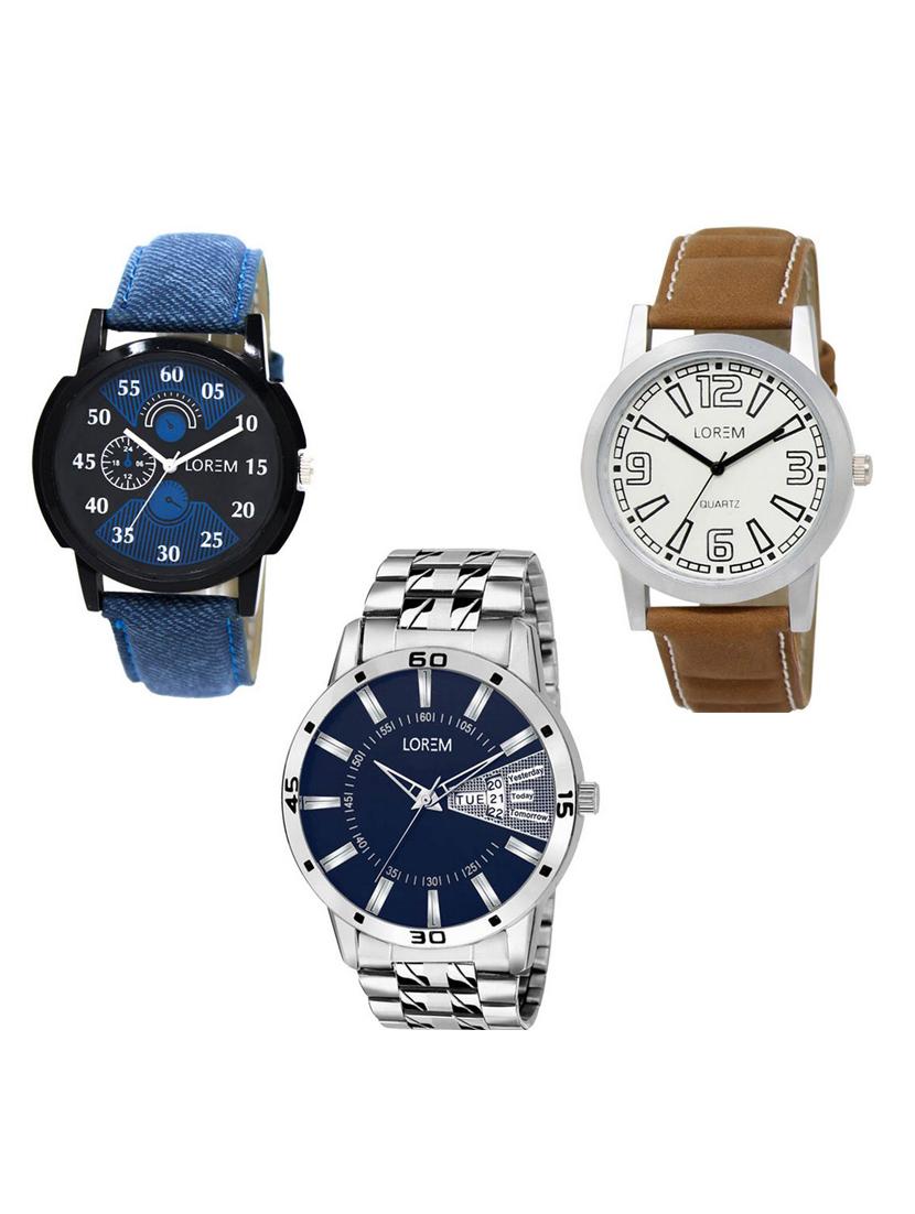 set of 3 analog watch combo -(lk-02-15-102) - 15683884 -  Zoom Image - 0
