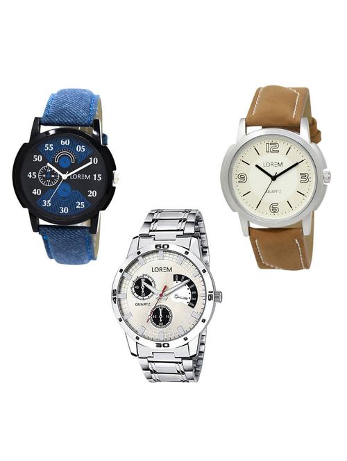 set of 3 analog watch combo -(lk-02-16-101) - 15683888 - Standard Image - 0