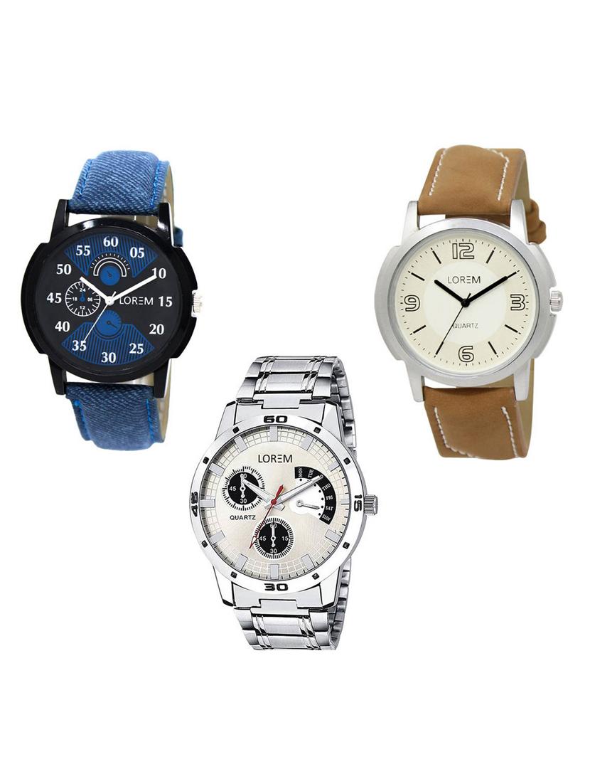 set of 3 analog watch combo -(lk-02-16-101) - 15683888 - Zoom Image - 0