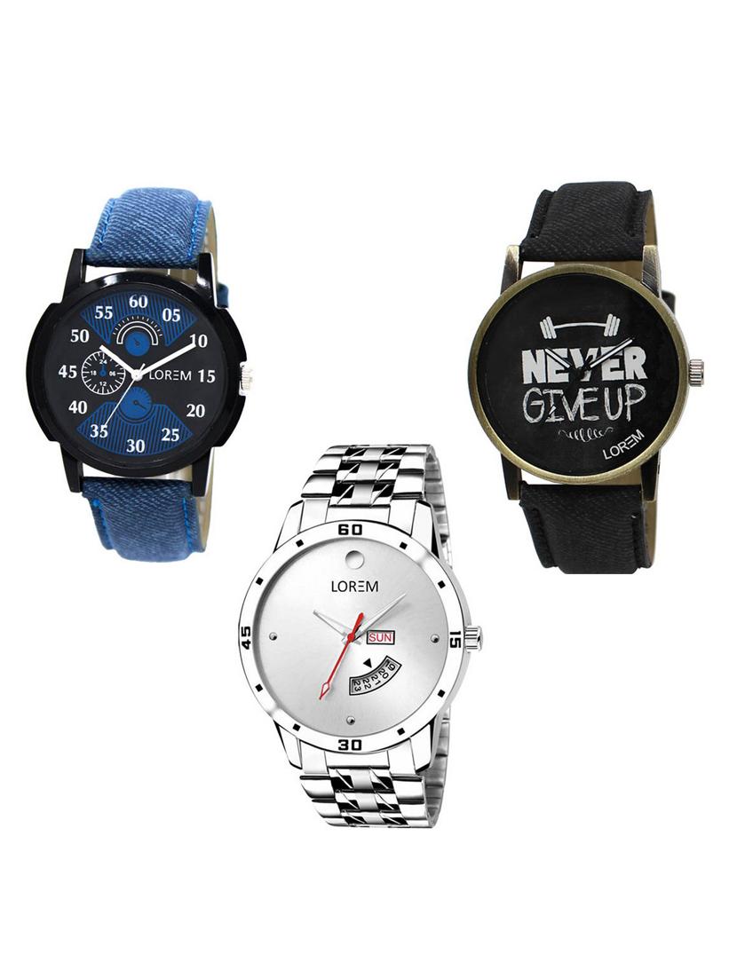 set of 3 analog watch combo -(lk-02-27-103) - 15683957 -  Zoom Image - 0