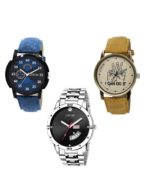 set of 3 analog watch combo -(lk-02-30-104) - 15683974 -  Standard Image - 0