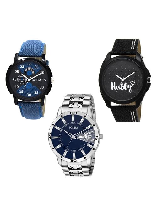 set of 3 analog watch combo -(lk-02-31-102) - 15683977 - Standard Image - 0
