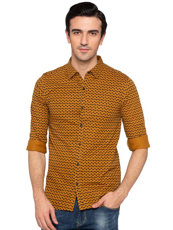 yellow cotton casual shirt - 15691486 - Zoom Image - 0