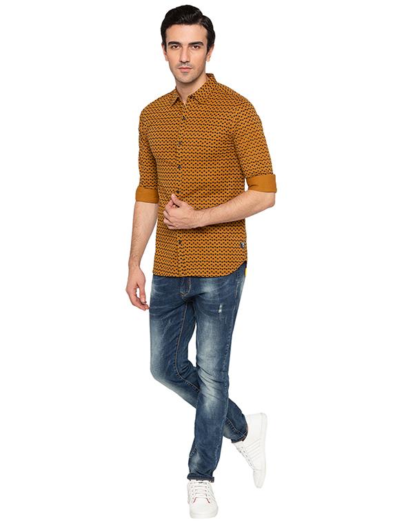 yellow cotton casual shirt - 15691486 - Standard Image - 3