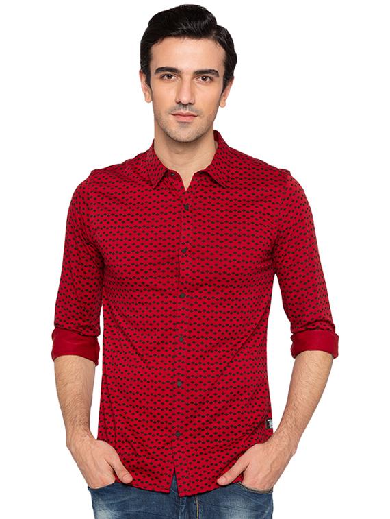 red cotton casual shirt - 15691487 - Zoom Image - 0