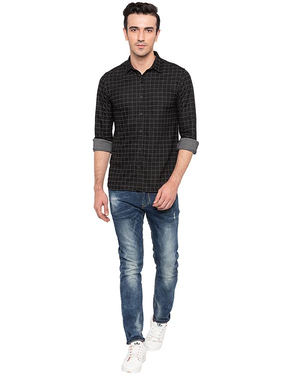 black cotton casual shirt - 15691490 - Standard Image - 3