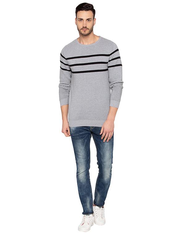 grey cotton pullover - 15691514 - Standard Image - 3